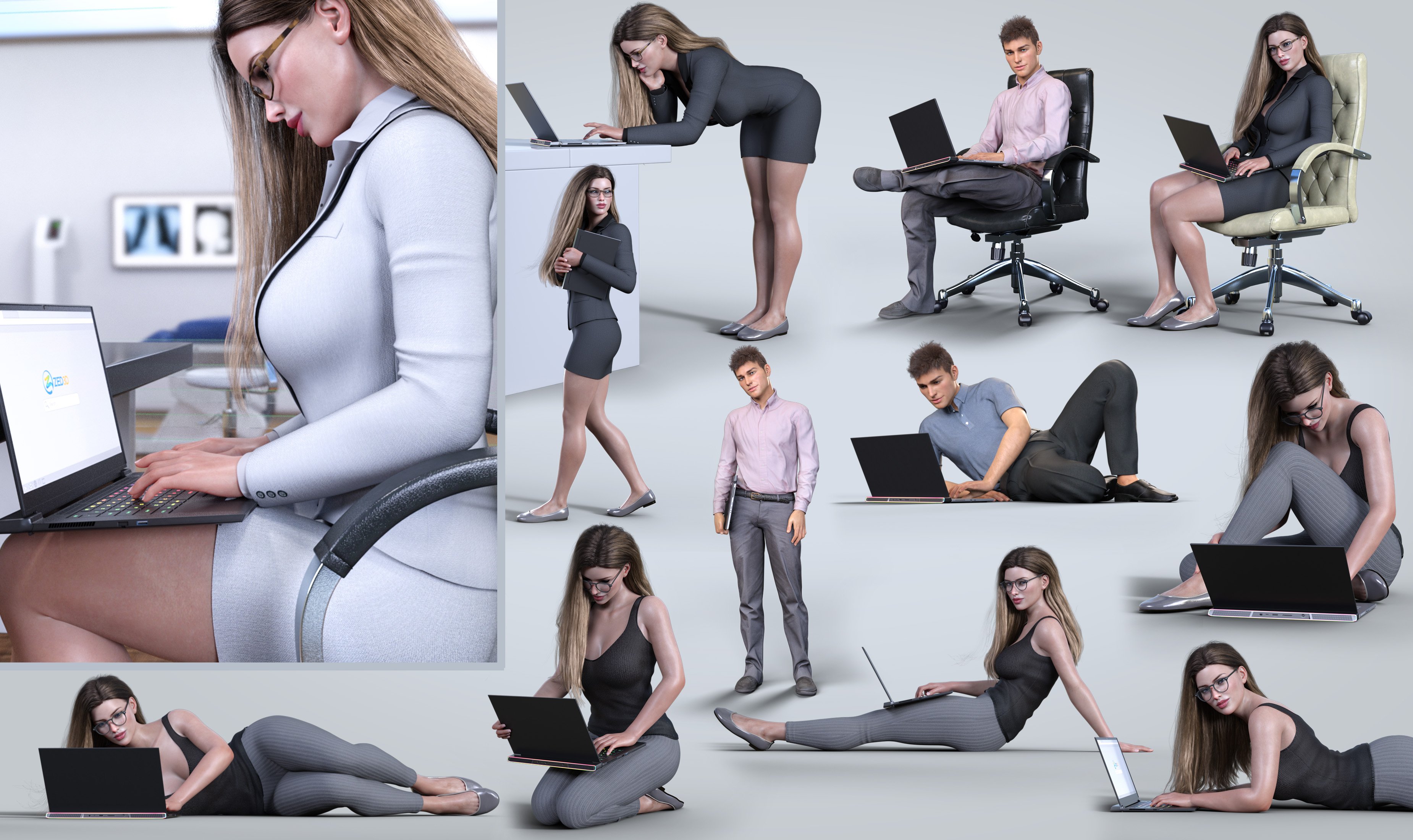 Z On the Laptop Prop and Poses for Genesis 8 and Genesis 8.1 Z On the Laptop Prop and Poses for Genesis 8 and Genesis 8.1 by: Zeddicuss, 3D Models by Daz 3D