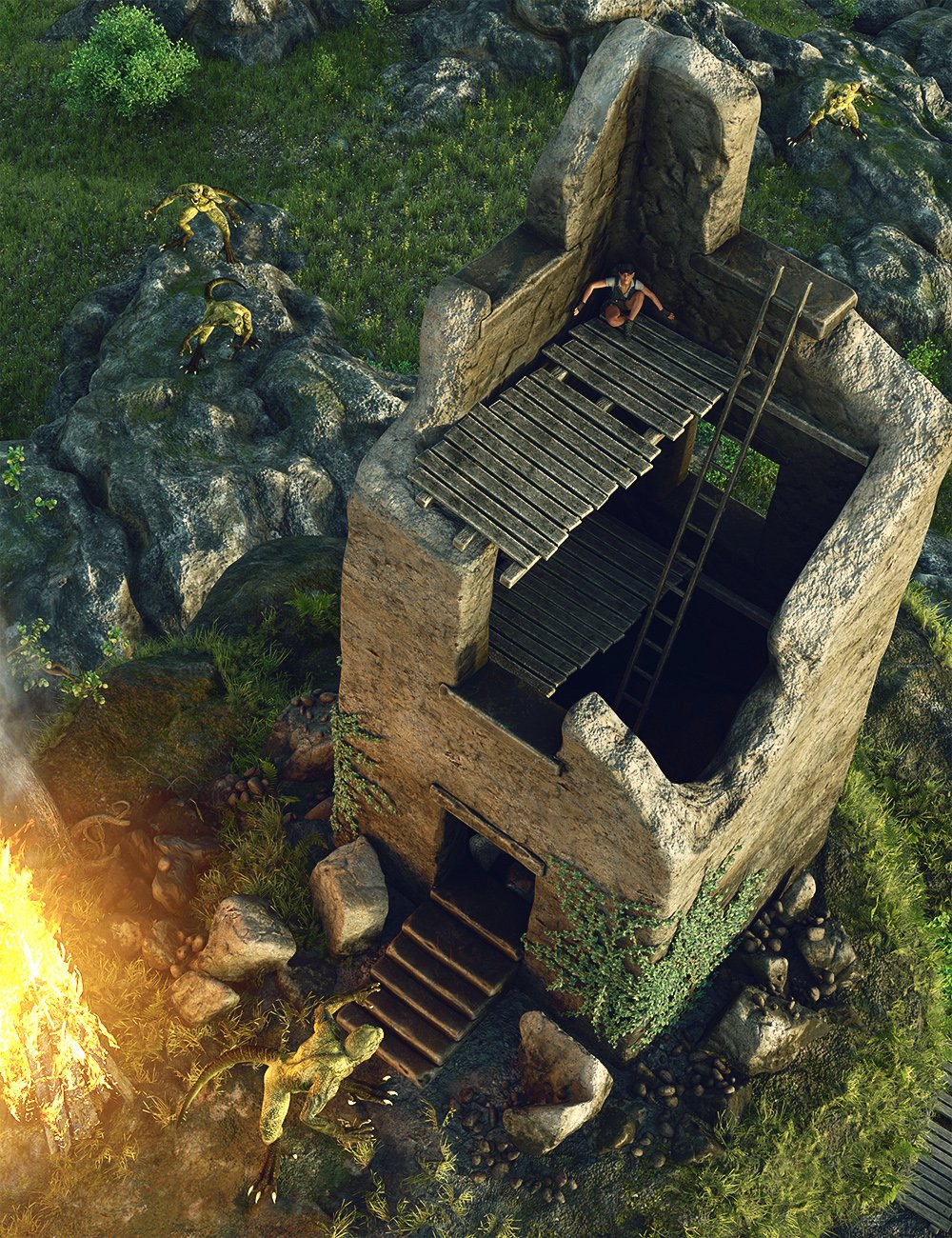 Ruined Tower Ruined Tower by: Predatron, 3D Models by Daz 3D