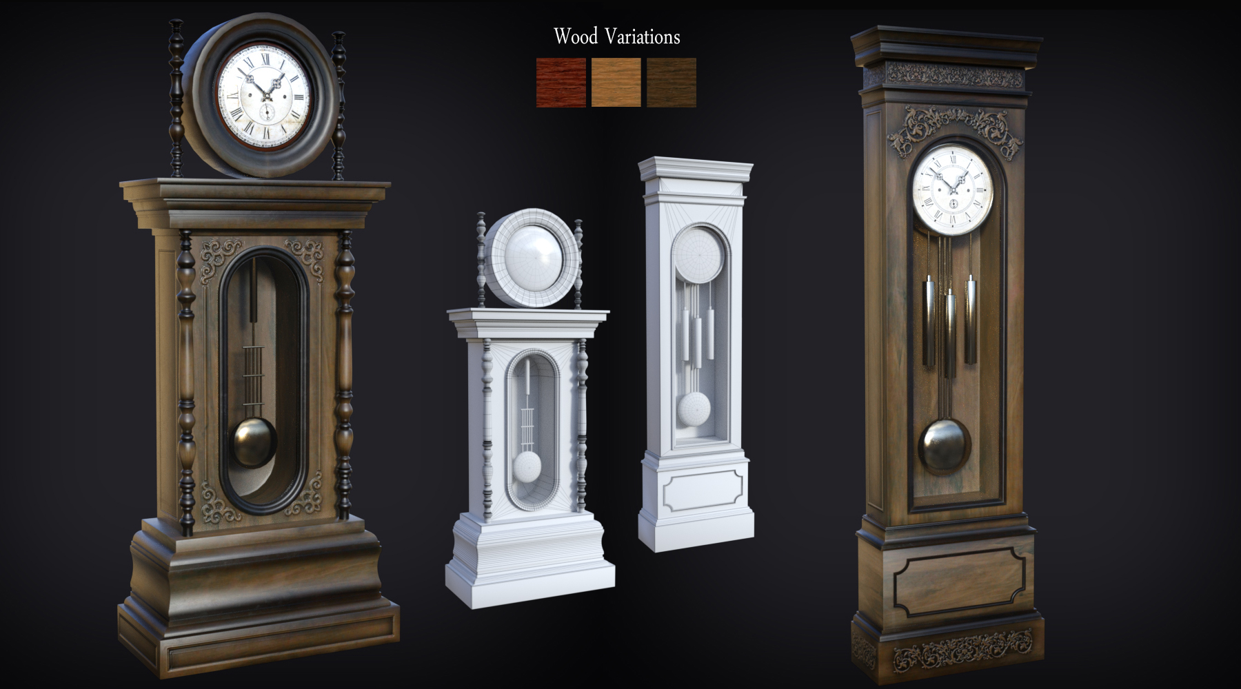 B.E.T.T.Y. Vintage Clocks by: B.E.T.T.Y, 3D Models by Daz 3D