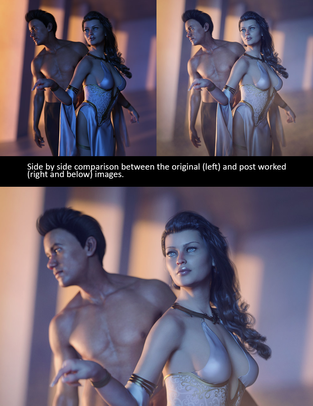 5 Magical Photoshop Post-Work Tricks - Video Tutorial by: Dreamlight, 3D Models by Daz 3D