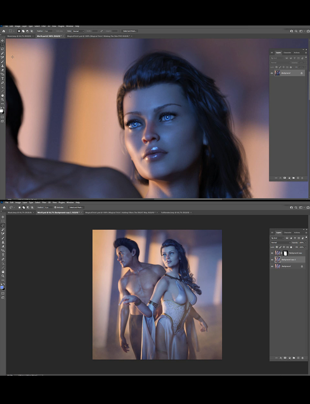 5 Magical Photoshop Post-Work Tricks - Video Tutorial by: Dreamlight, 3D Models by Daz 3D