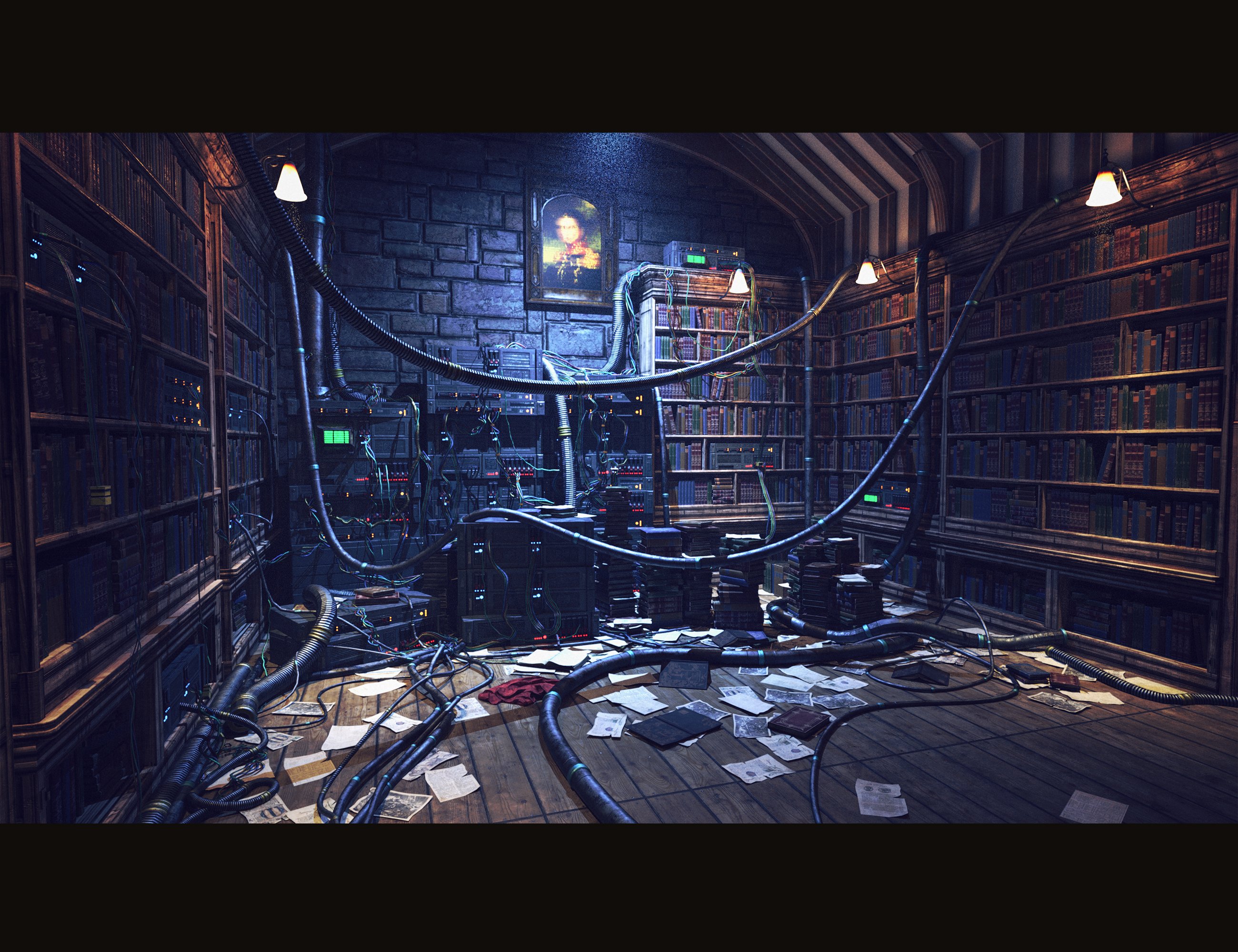 Old Library by: PolishDekogon Studios, 3D Models by Daz 3D