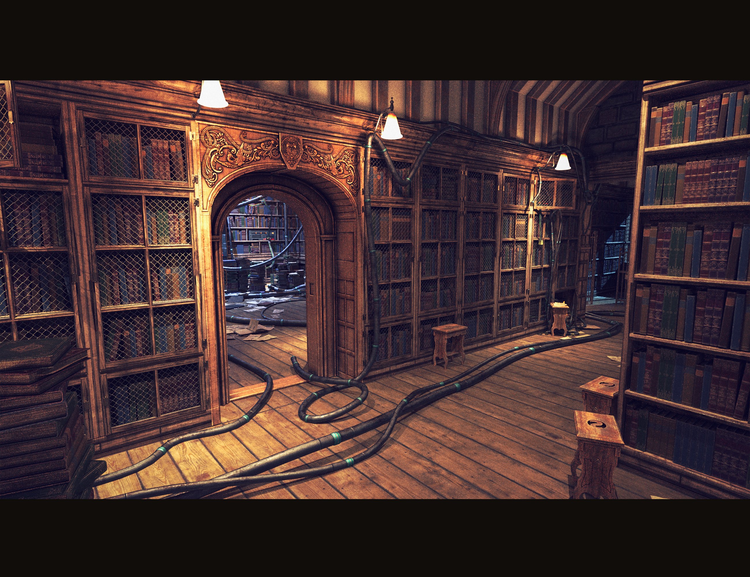 Old Library by: Polish, 3D Models by Daz 3D
