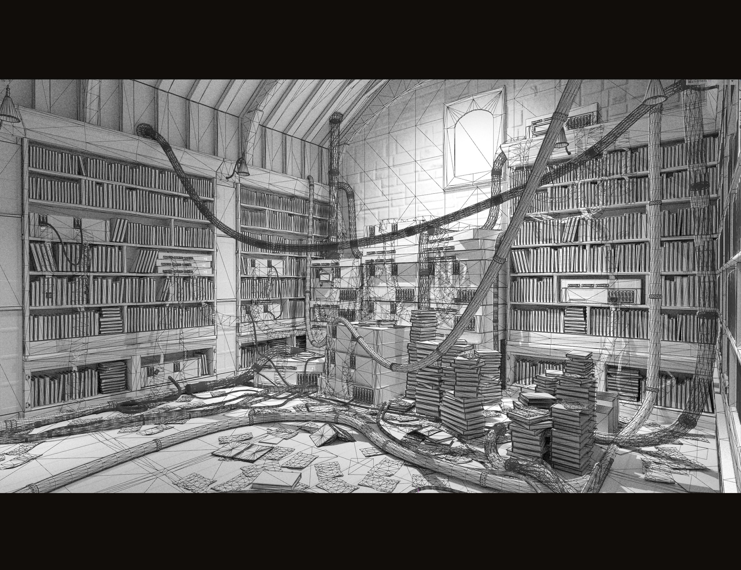 Old Library by: PolishDekogon Studios, 3D Models by Daz 3D