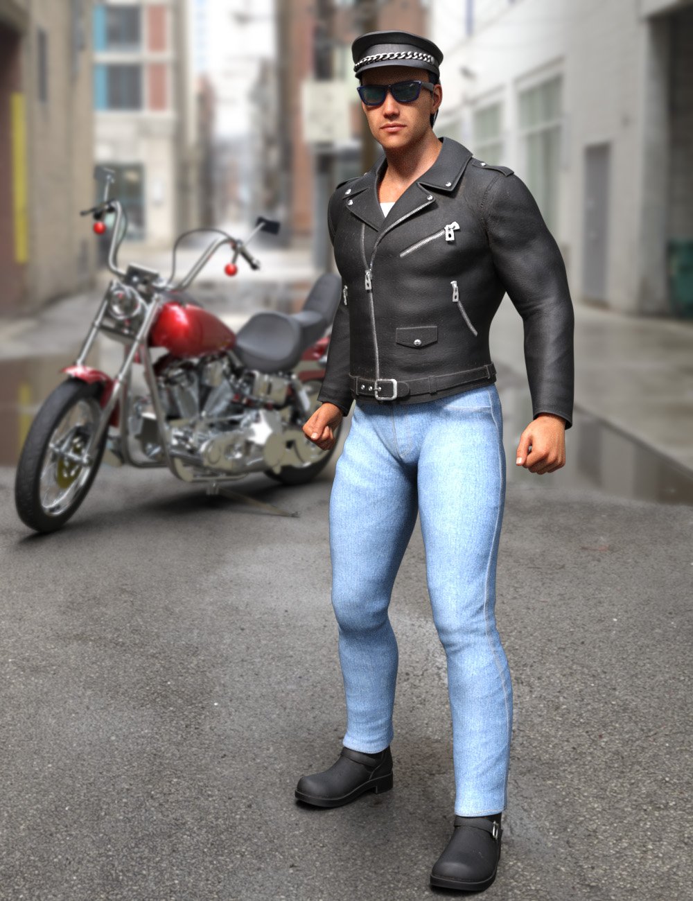 Born To Be Wild Biker Outfit for Genesis 8 Male by: WillDupre, 3D Models by Daz 3D