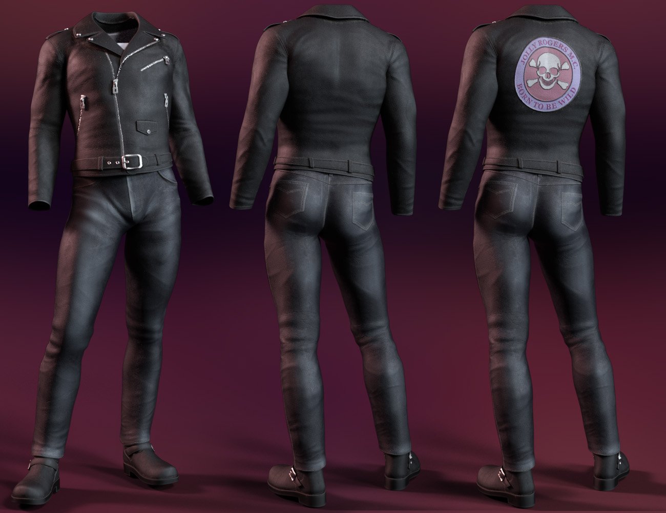 Born To Be Wild Biker Outfit for Genesis 8 Male by: WillDupre, 3D Models by Daz 3D