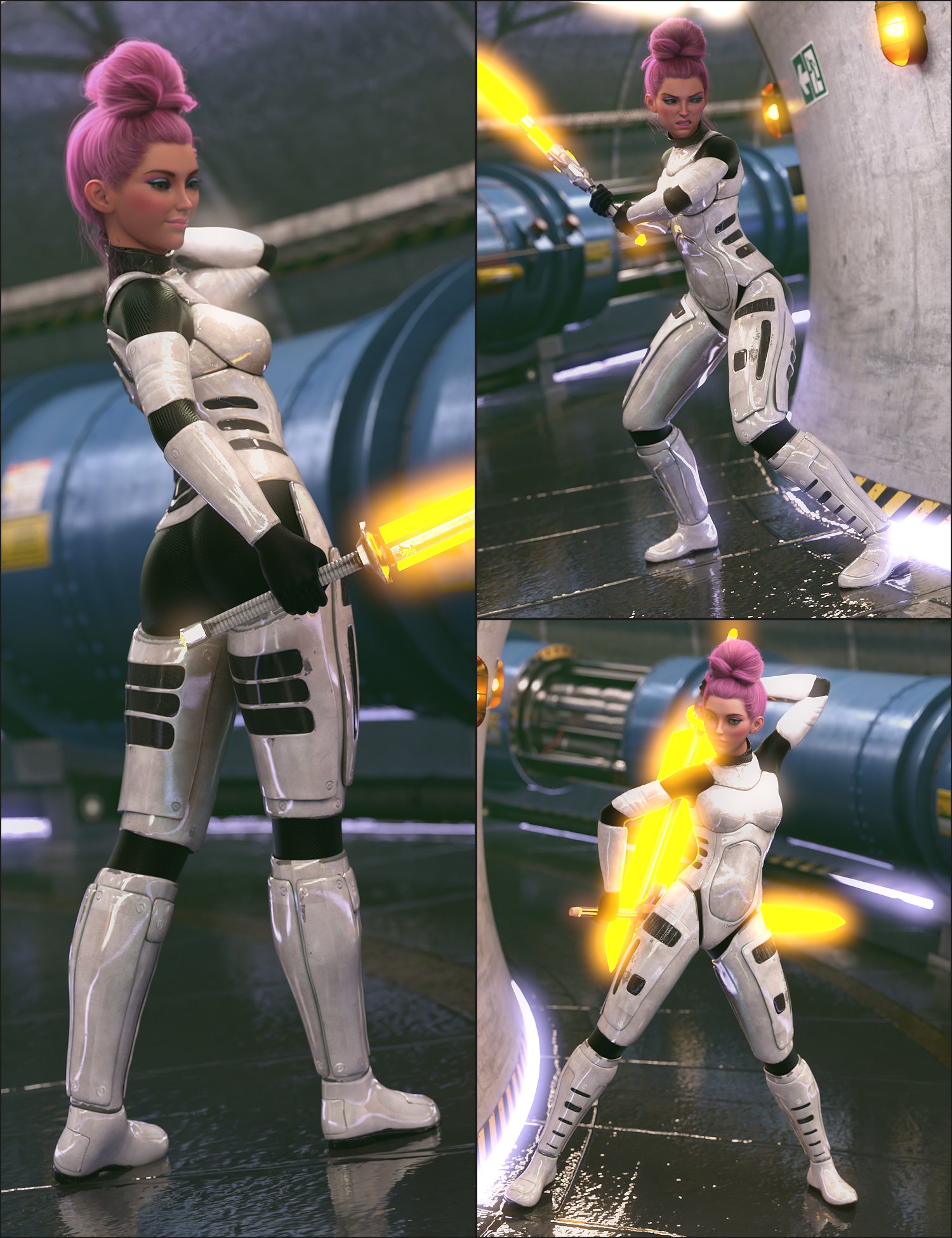Mech Weapons and Poses for Genesis 8 and 8.1 Females by: Trickster3DX, 3D Models by Daz 3D