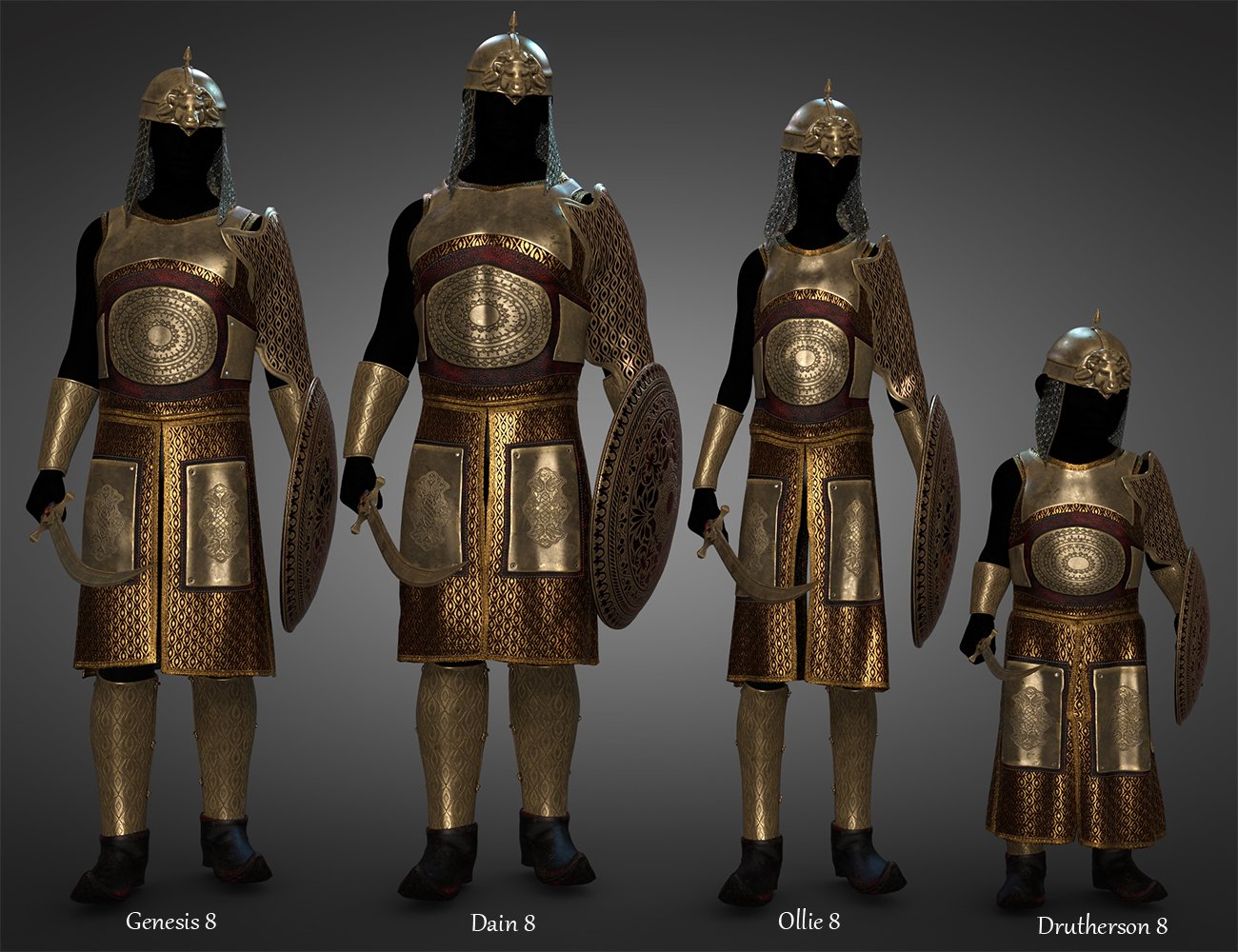 dForce Land Guard Outfit for Genesis 8 and 8.1 Males by: Barbara BrundonUmblefuglySadeOdyssey, 3D Models by Daz 3D
