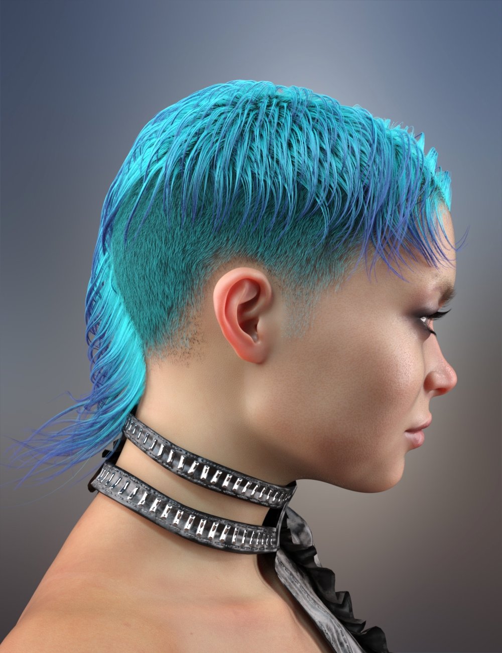 dForce Punky Tail Hair for Genesis 3, 8, and 8.1 | Daz 3D