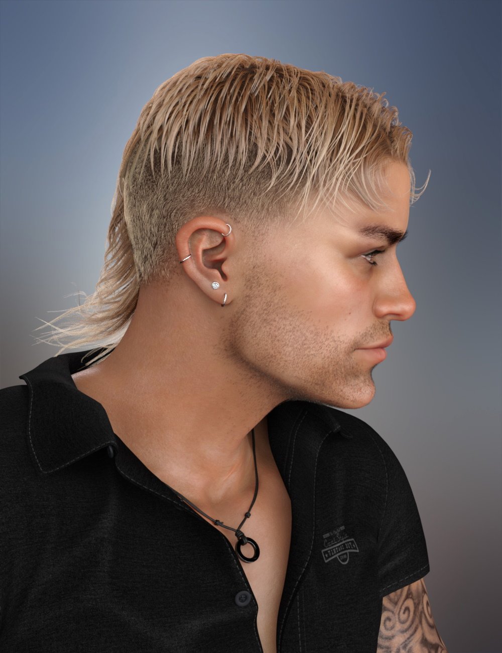 dForce Punky Tail Hair for Genesis 3, 8, and 8.1