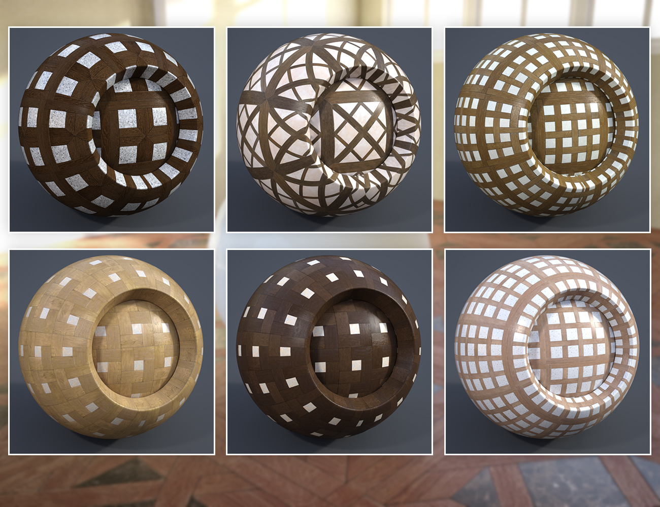 Modular Parquet Stone - Iray Shaders by: Dimidrol, 3D Models by Daz 3D