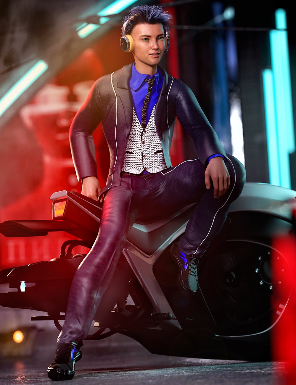 dForce Flow Outfit for Genesis 8.1 Male and Kota 8.1 by: Sixus1 Media, 3D Models by Daz 3D
