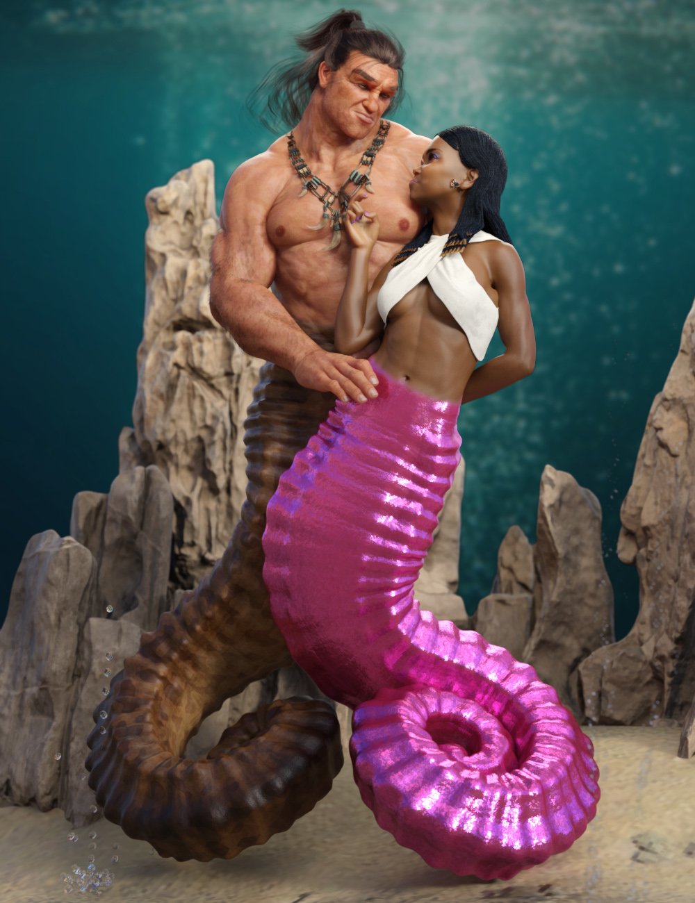 Seahorse Tails for Genesis 8.1 Males and Females by: RawArt, 3D Models by Daz 3D