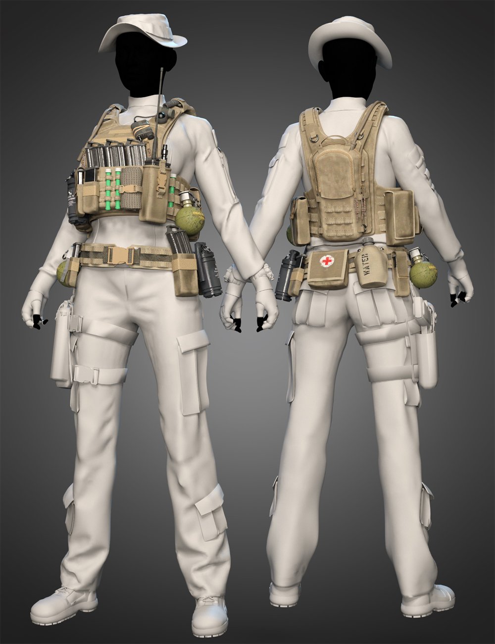Modern Military Outfit Props and Accessories by: , 3D Models by Daz 3D