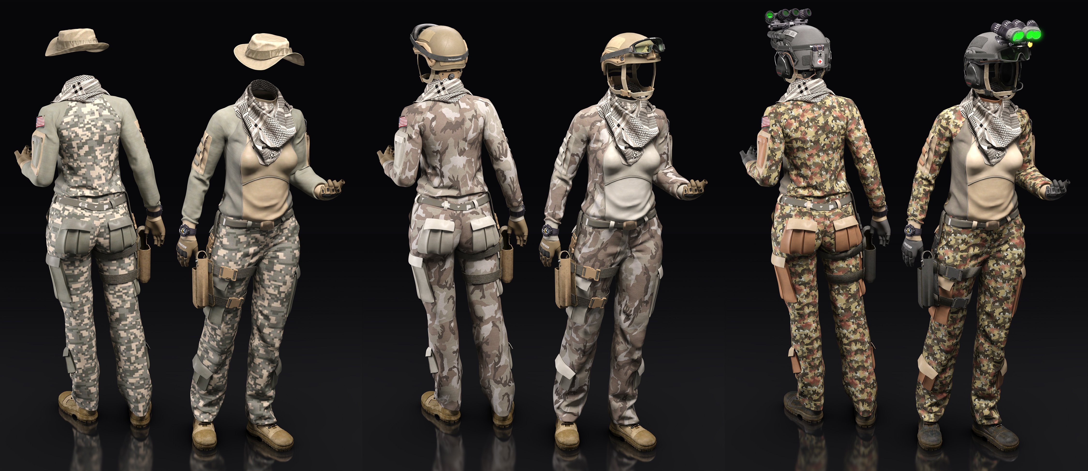 Modern Military Outfit for Genesis 8 Females by: , 3D Models by Daz 3D