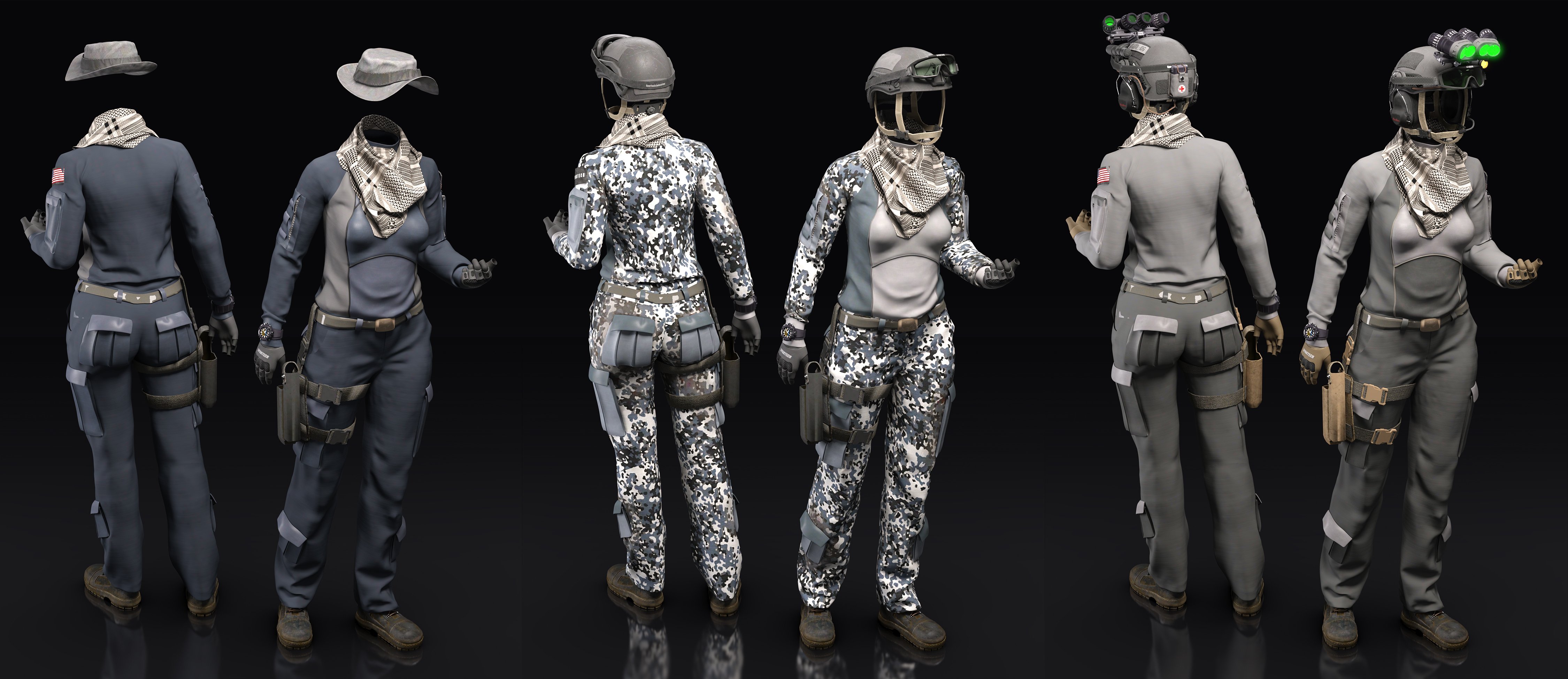 Modern Military Outfit for Genesis 8 Females by: , 3D Models by Daz 3D