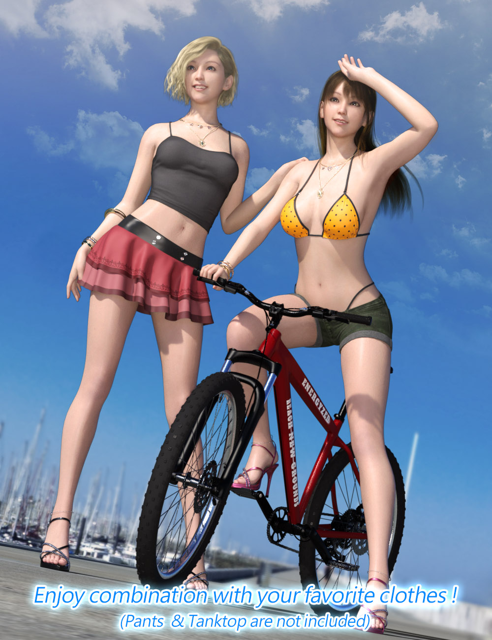 SVM's Triangle Bikini and dForce Swim Skirt for Genesis 8 and 8.1 Females by: SilverMoon, 3D Models by Daz 3D