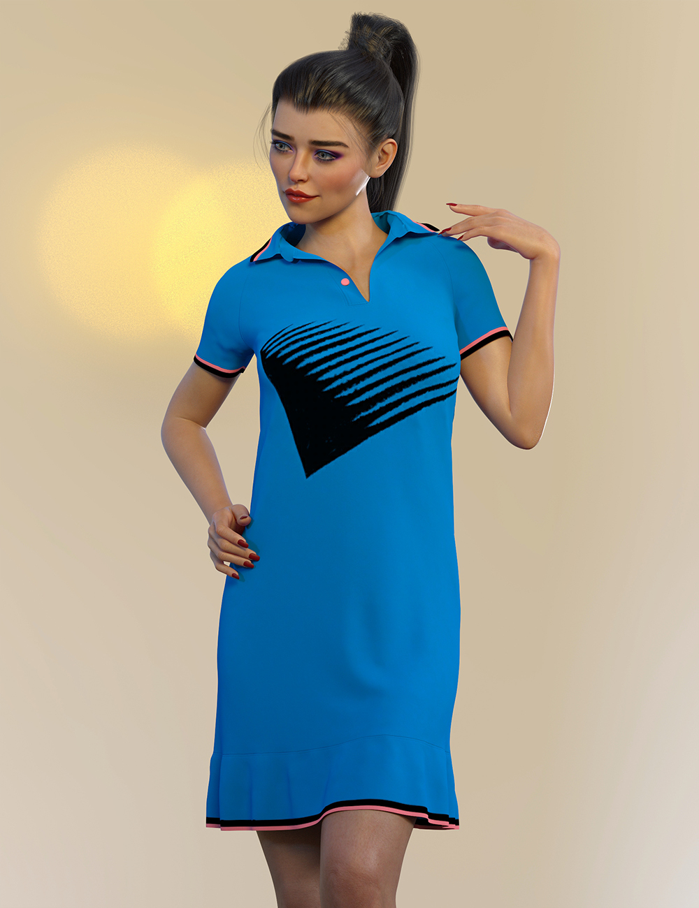 dForce Amanda Tennis Dress for Genesis 8 and 8.1 Females by: Nelmi, 3D Models by Daz 3D