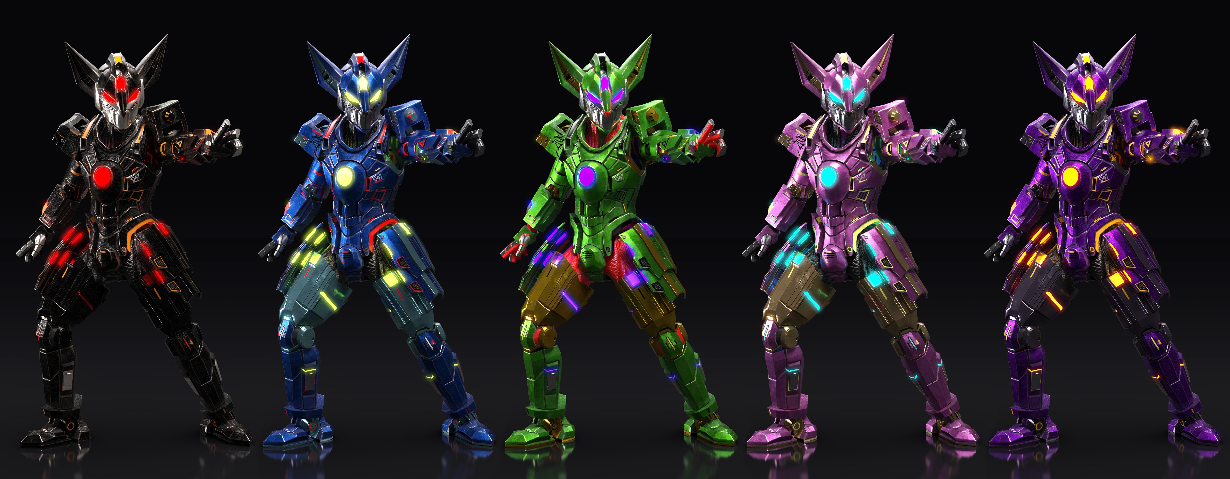 Kitsune Mech Armor for Genesis 8 and 8.1 Males by: Trickster3DX, 3D Models by Daz 3D