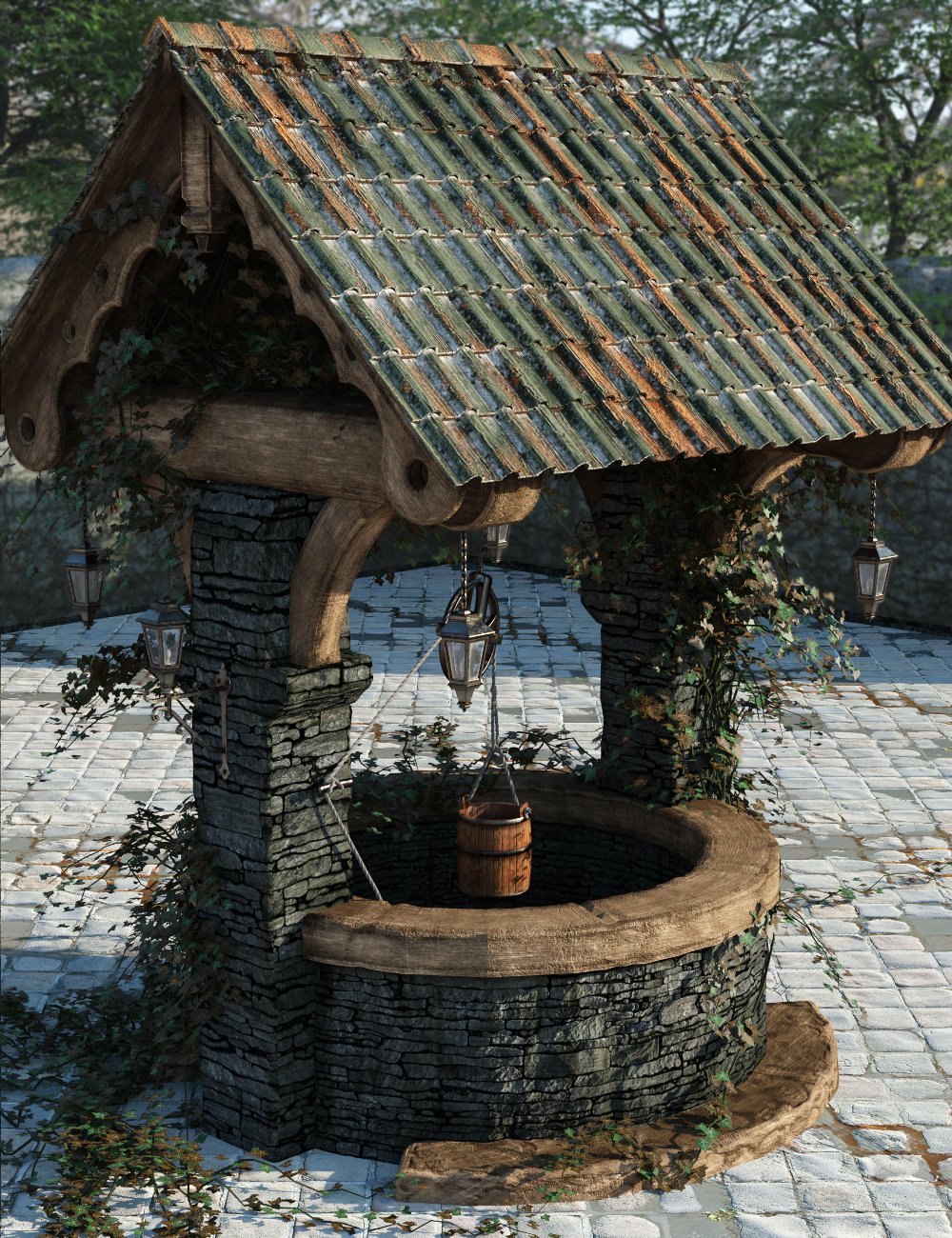 Wishing Well Textures by: Shox-Design, 3D Models by Daz 3D