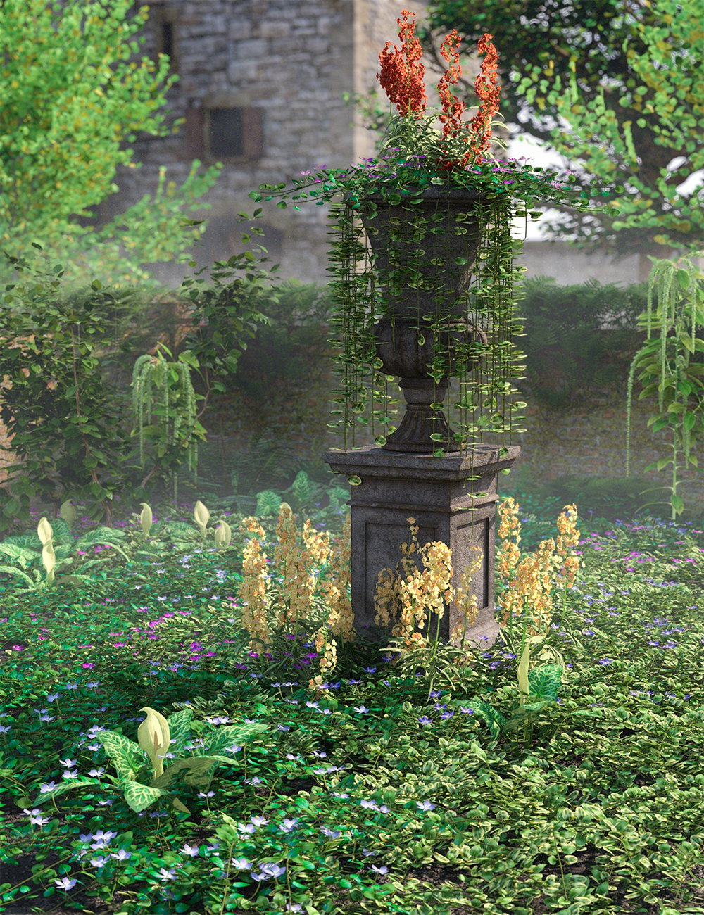 Periwinkle Plants and Flowers by: MartinJFrost, 3D Models by Daz 3D