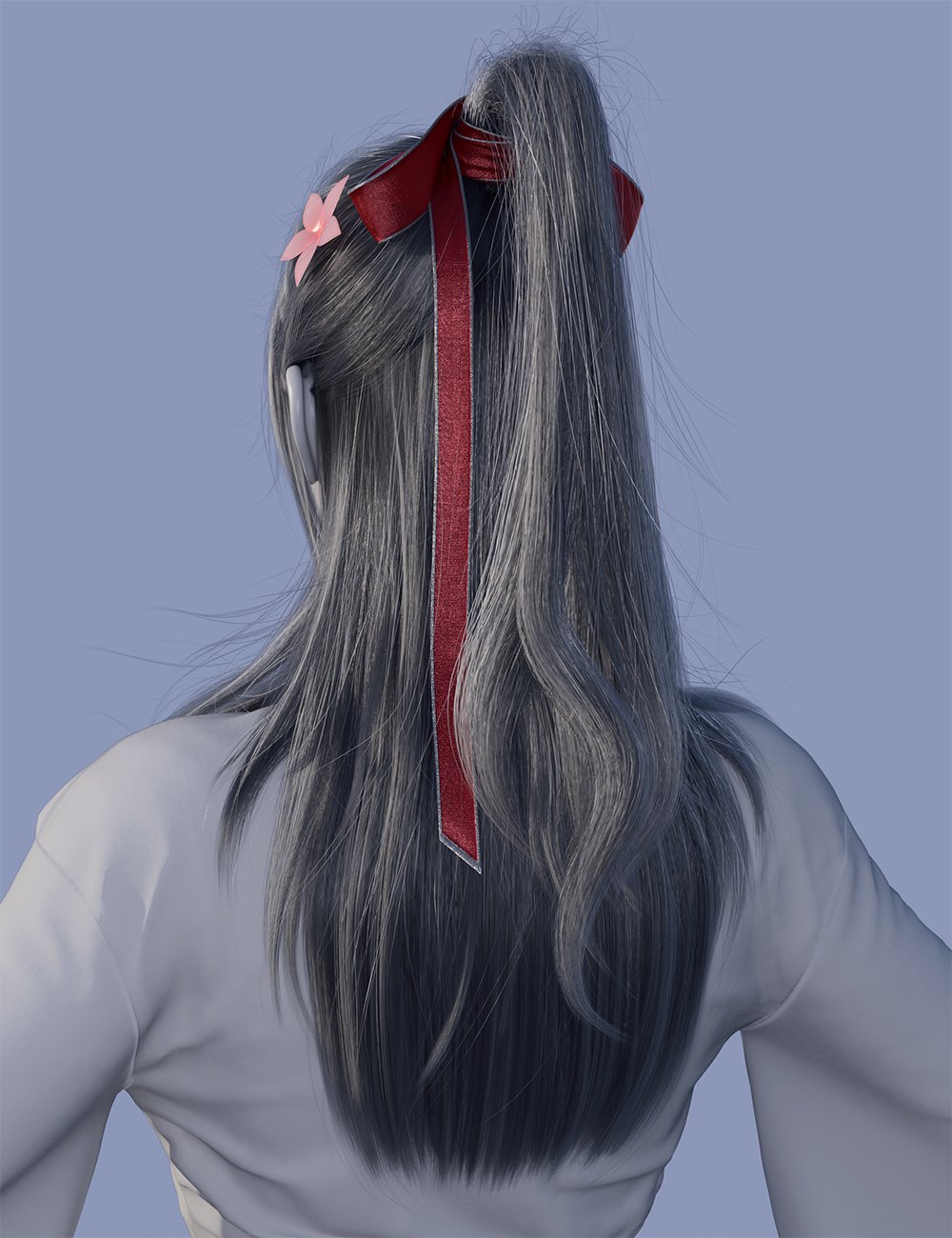Sue Yee Half Shawl Long Hair for Genesis 8 and 8.1 Females by: Sue Yee, 3D Models by Daz 3D