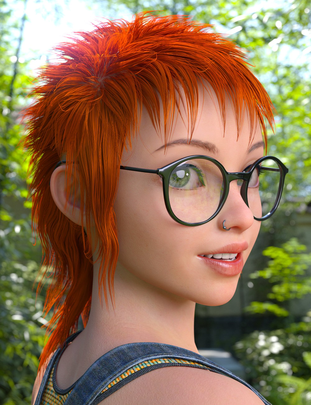 dForce Mod Punk Hair for Genesis 8 Females by: valzheimer, 3D Models by Daz 3D