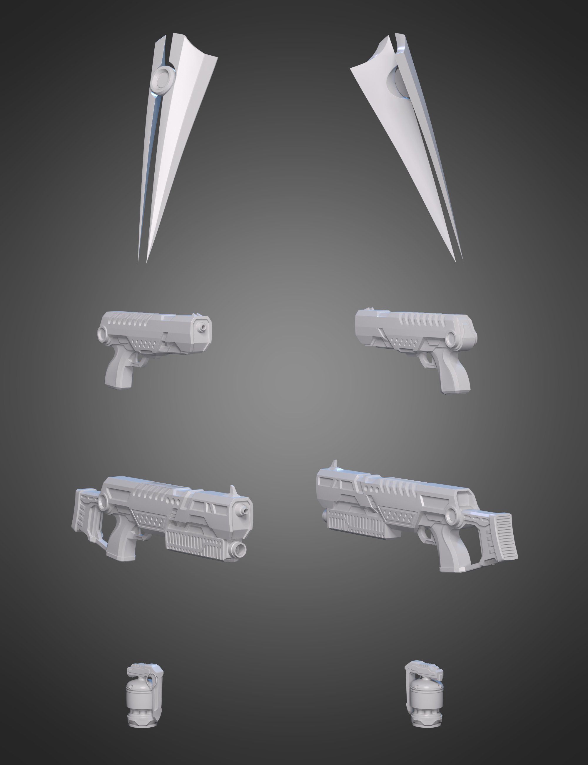 Intergalactic Soldier Weapons for Genesis 8.1 Males by: Luthbel, 3D Models by Daz 3D