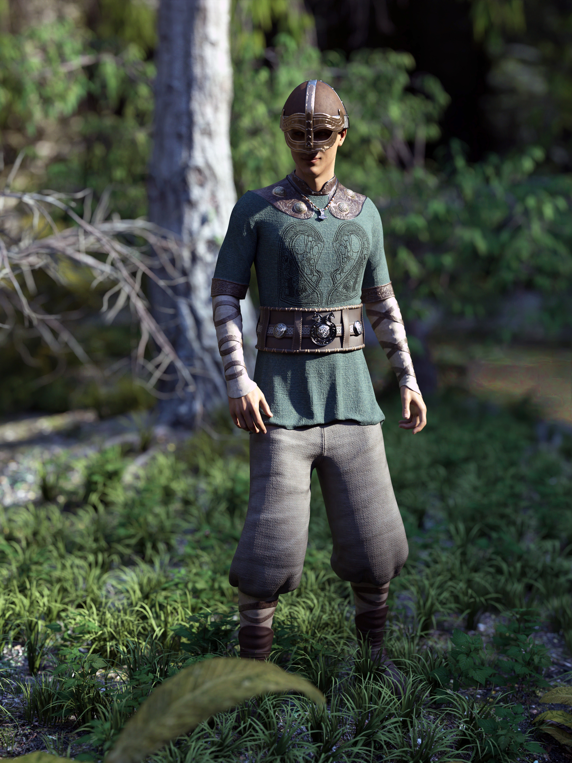 dForce Viking Commoner Outfit for Genesis 8 and Genesis 8.1 Males by: Cichy3D, 3D Models by Daz 3D