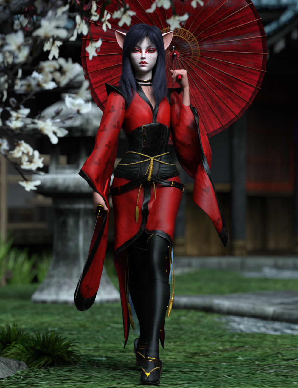 Kitsune Idol Hierarchical Poses for Kiko 8.1 by: Ensary, 3D Models by Daz 3D
