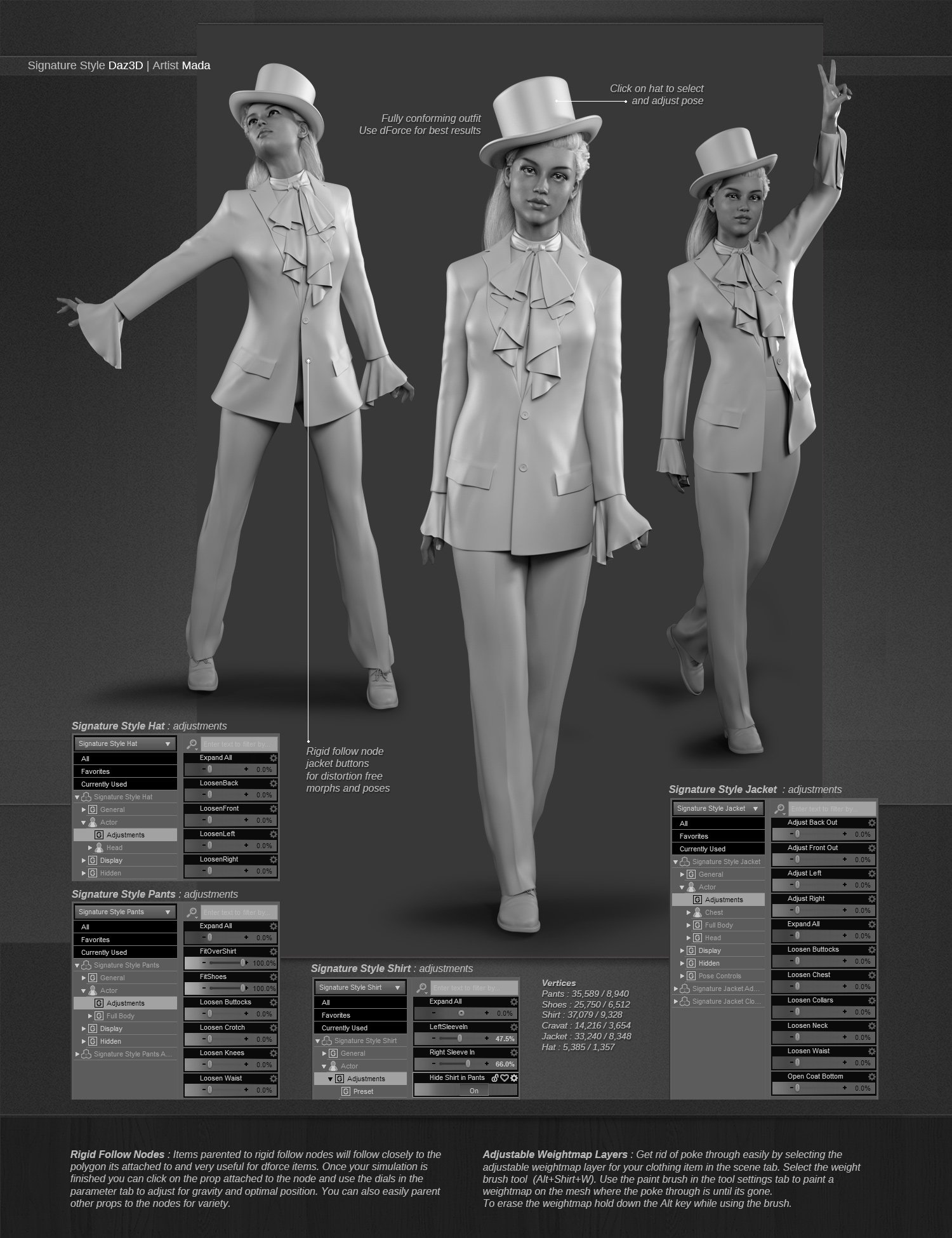 dForce Signature Style Outfit for Genesis 8 Females by: MadaSadeMoonscape Graphics, 3D Models by Daz 3D
