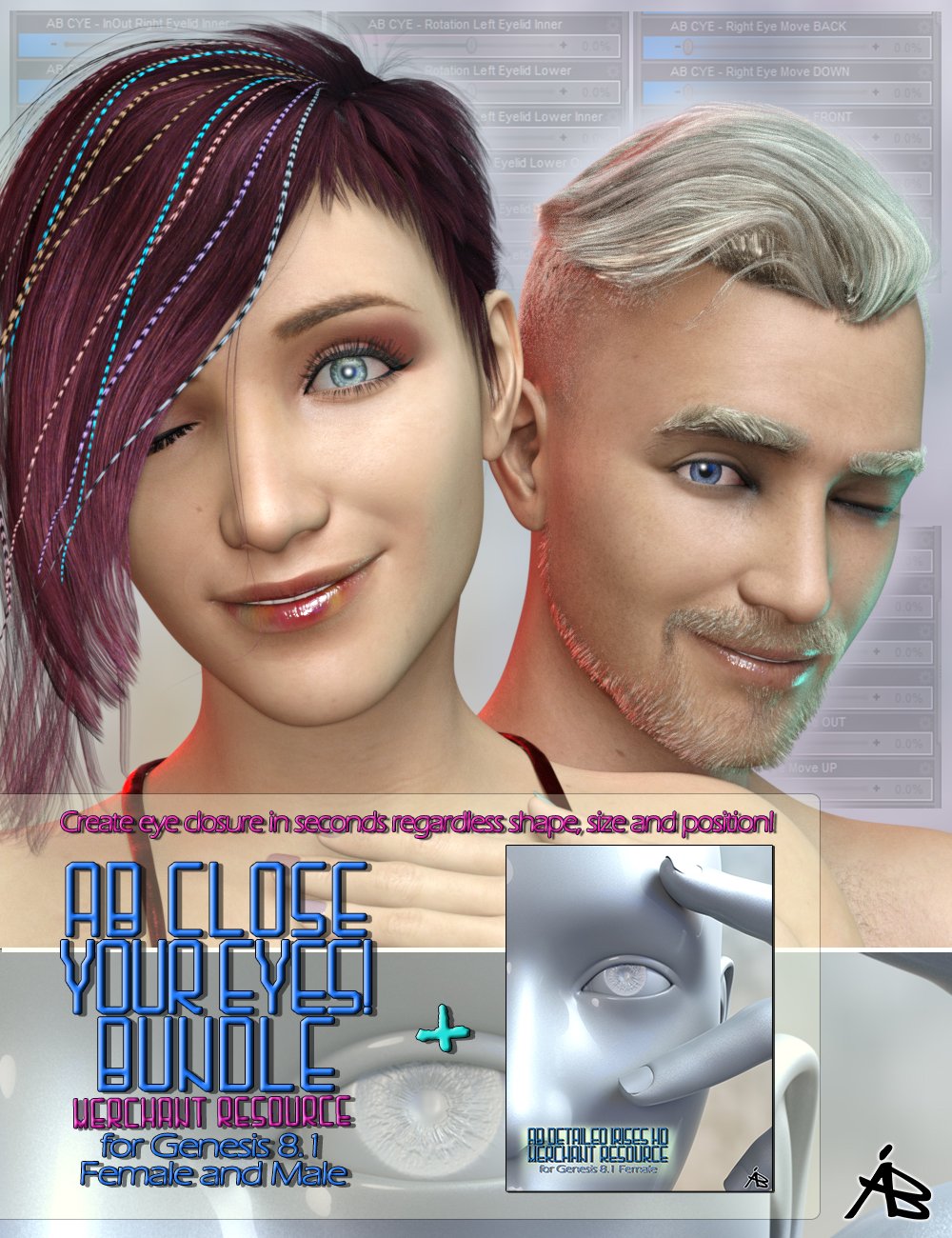 AB Close Your Eyes! Bundle (MR) by: AuraBianca, 3D Models by Daz 3D