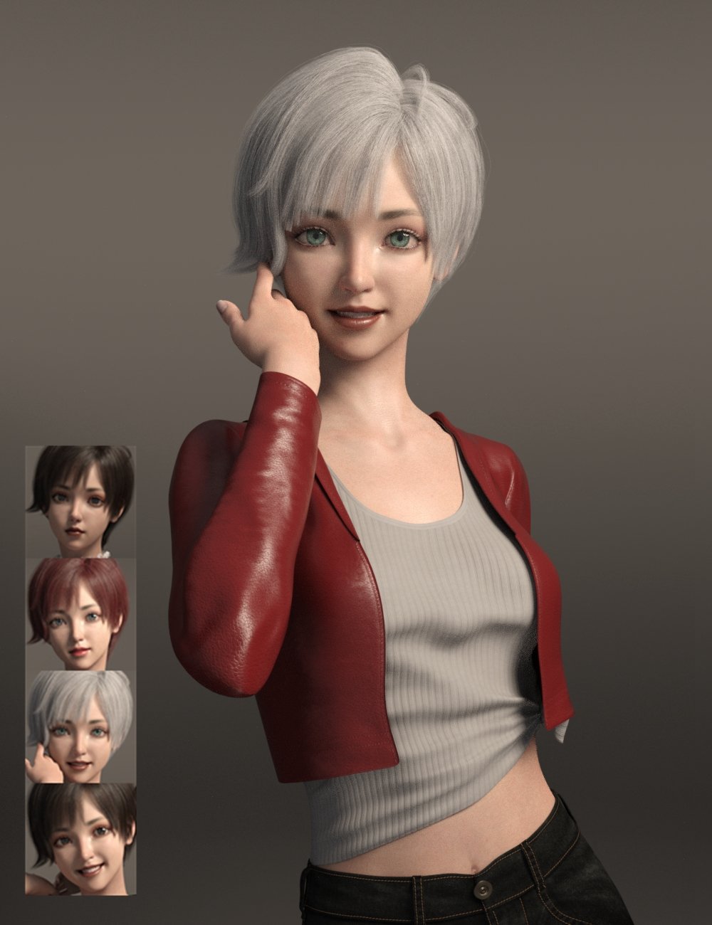 Hong and Her Expressions for Genesis 8.1 Female by: Ergou, 3D Models by Daz 3D