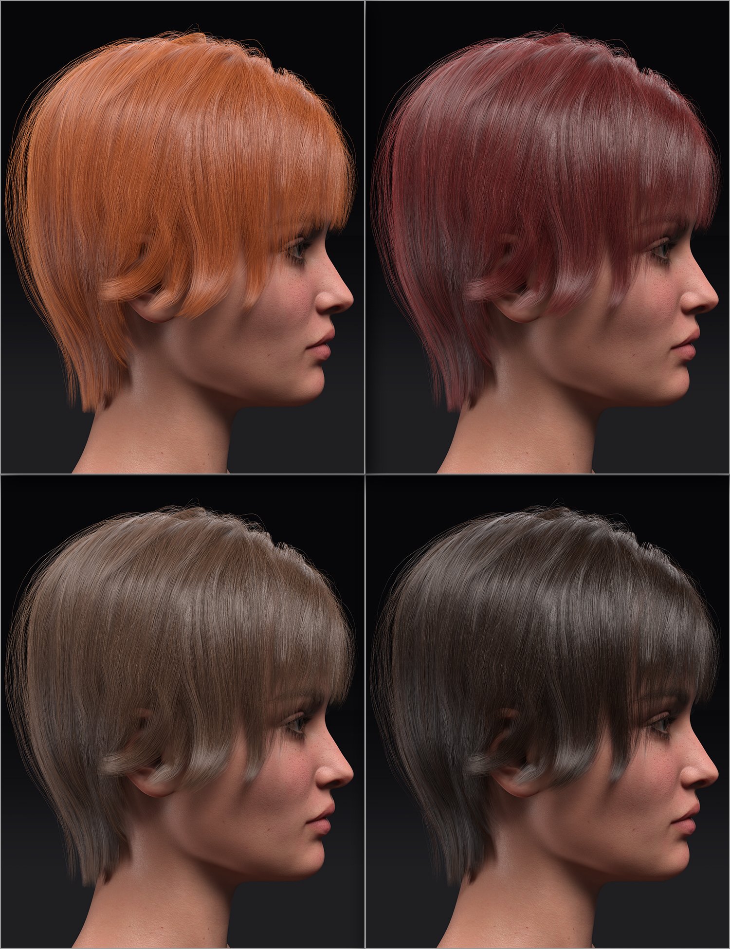 Hong Hair for Genesis 8.1 Female by: Ergou, 3D Models by Daz 3D