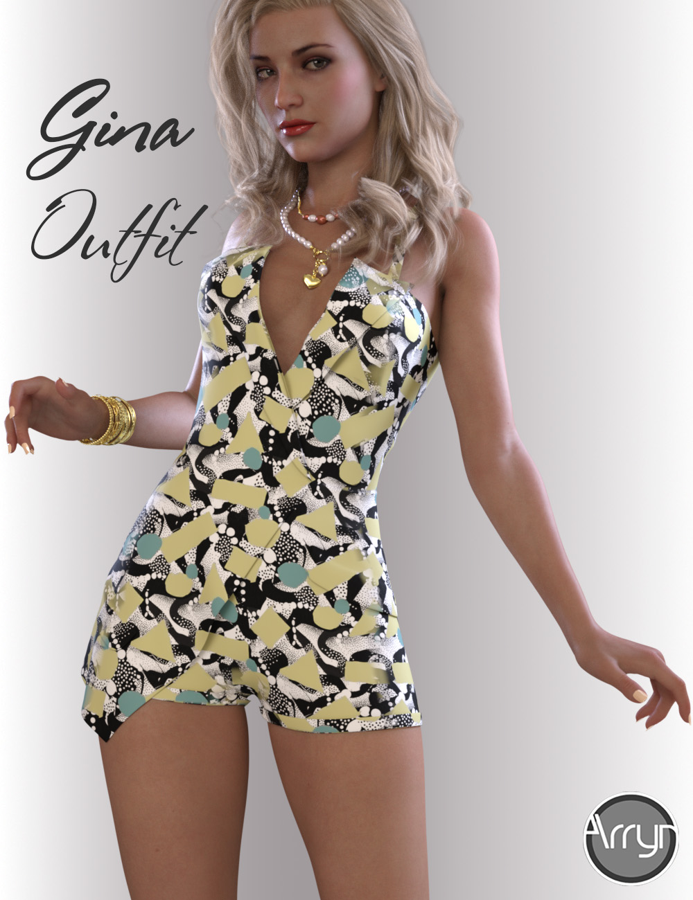 dForce Gina Outfit for Genesis 8.1 Females by: OnnelArryn, 3D Models by Daz 3D