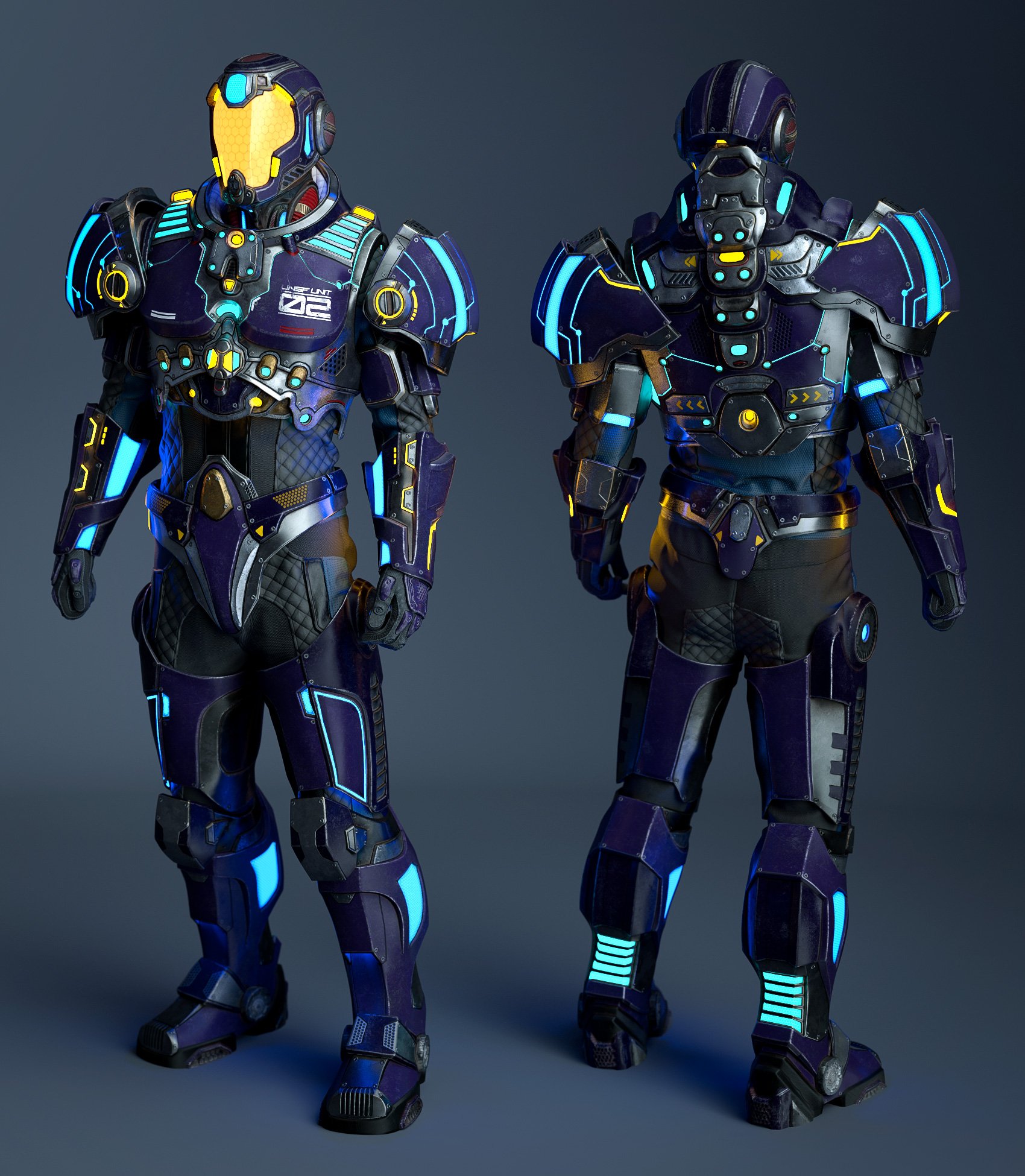 Intergalactic Soldier Armor for Genesis 8 and 8.1 Males by: Luthbel, 3D Models by Daz 3D