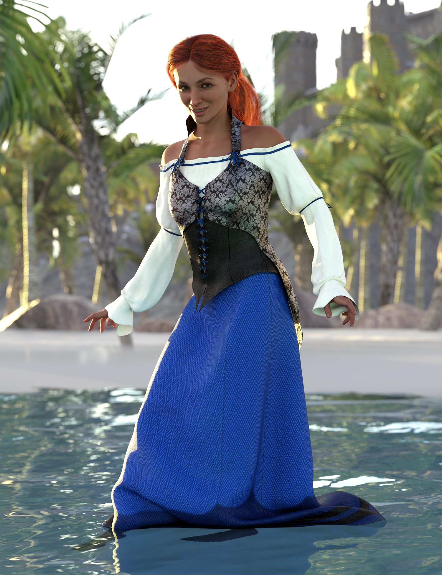 dForce Into the Sea Outfit for Genesis 8 and 8.1 Females by: Barbara BrundonUmblefugly, 3D Models by Daz 3D