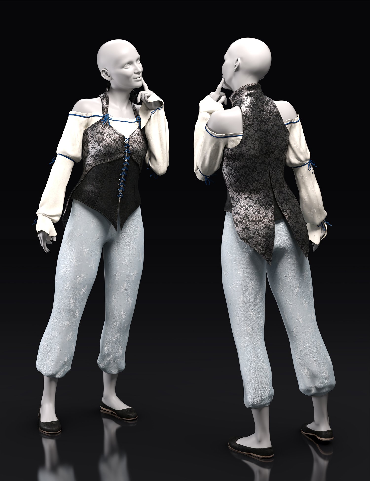 dForce Into the Sea Outfit for Genesis 8 and 8.1 Females by: Barbara BrundonUmblefugly, 3D Models by Daz 3D