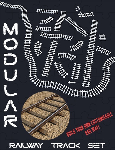 Modular Railway Track Set Modular Railway Track Set by: Censored, 3D Models by Daz 3D