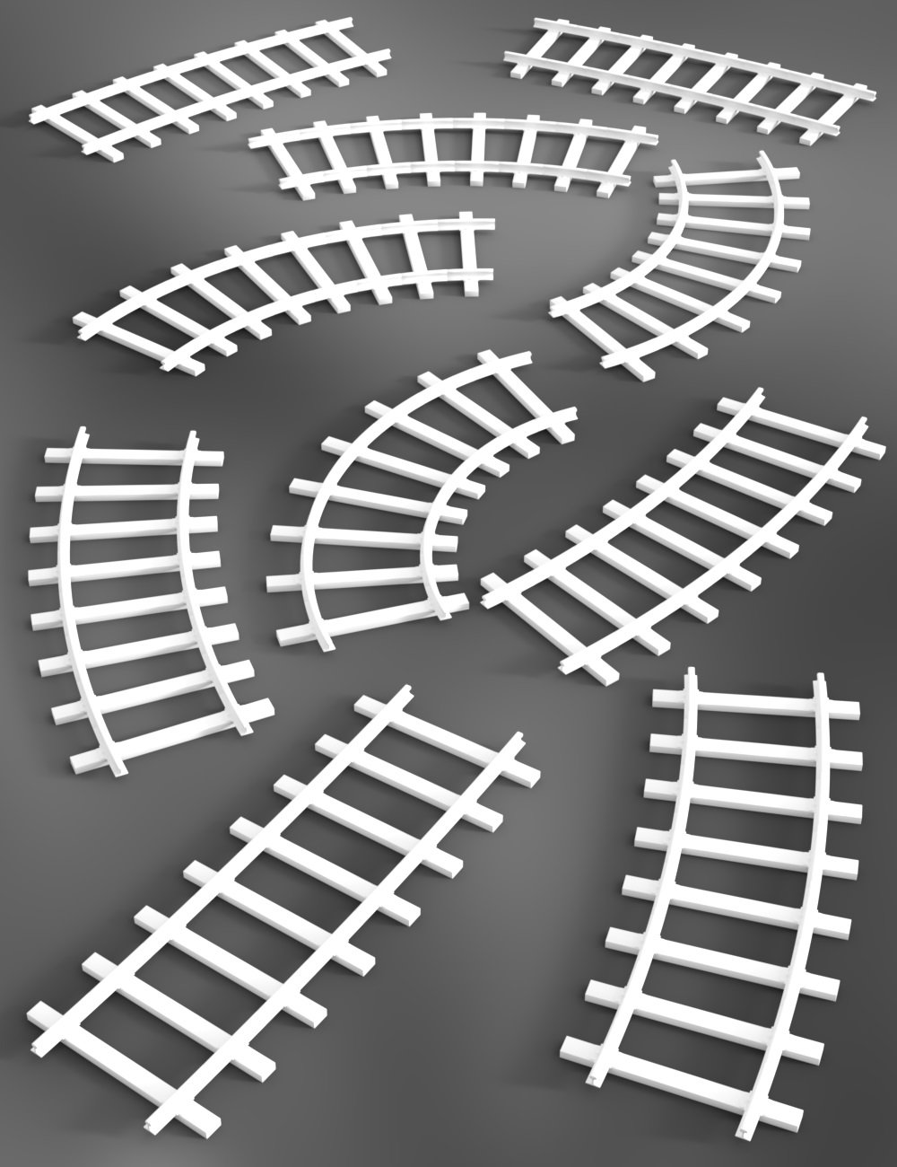 Modular Railway Track Set Modular Railway Track Set by: Censored, 3D Models by Daz 3D
