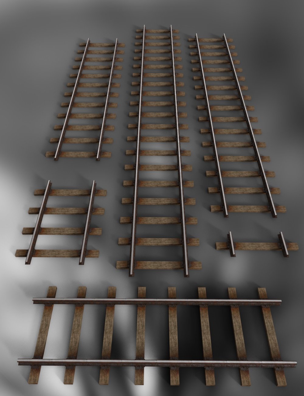 Modular Railway Track Set by: Censored, 3D Models by Daz 3D