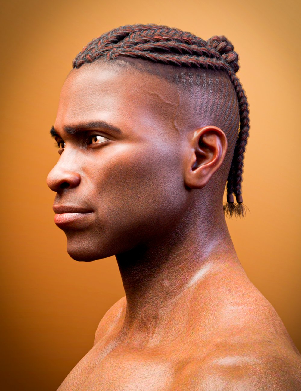 Corn Row Hair Set for Genesis 8.1 and Genesis 8 Males by: Matari3D, 3D Models by Daz 3D
