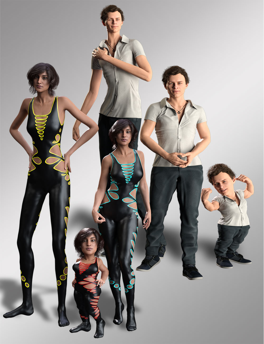Phenotypes Shape and Pose Bundle for Genesis 8 by: Lyrra MadrilFeralFey, 3D Models by Daz 3D