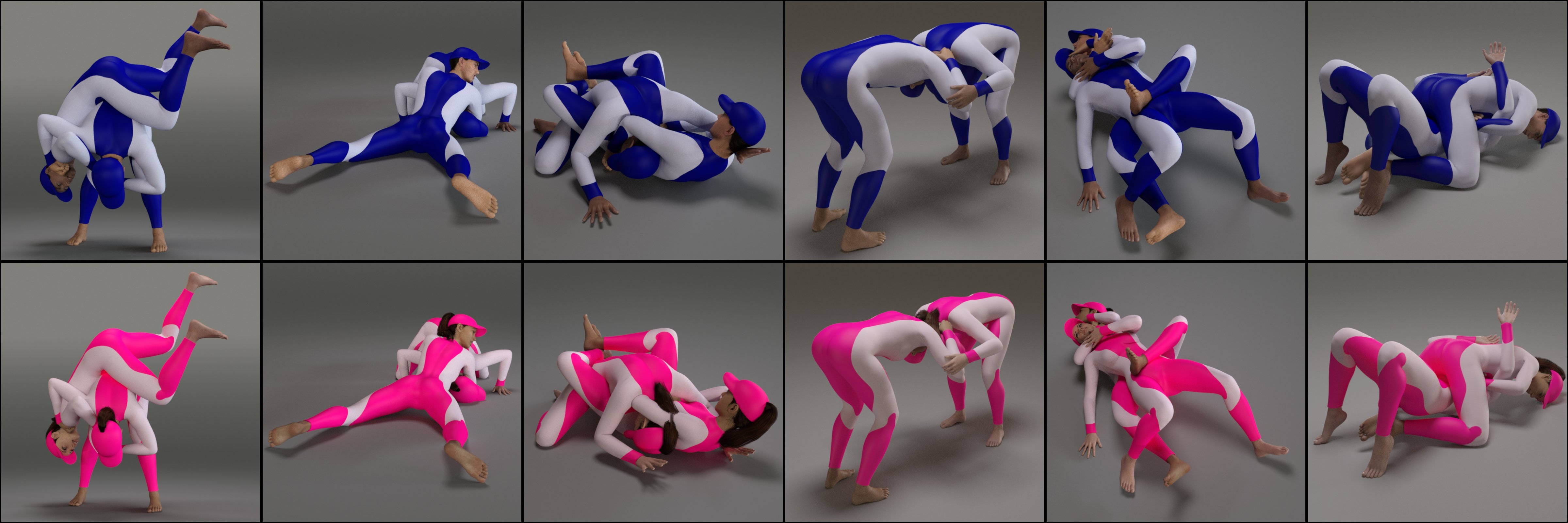 Grappling Poses Volume 1 for Genesis 8 and 8.1 Male and Female by: atrilliongames, 3D Models by Daz 3D