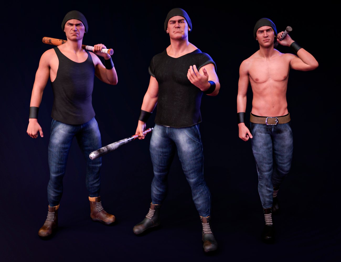 M3D Tough Guy Outfit for Genesis 8.1 Males by: Matari3D, 3D Models by Daz 3D