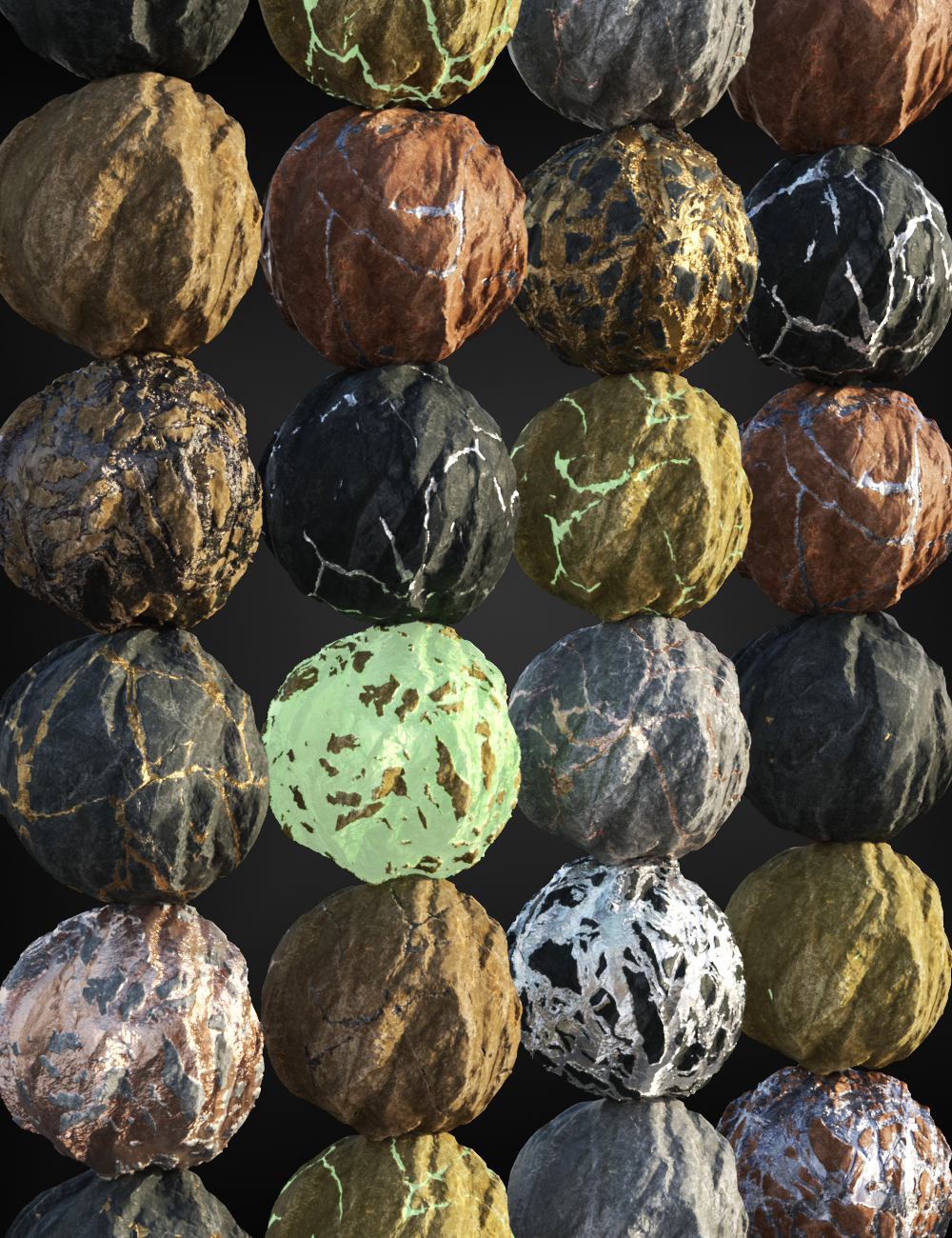 World Ores Shader Collection by: Censored, 3D Models by Daz 3D