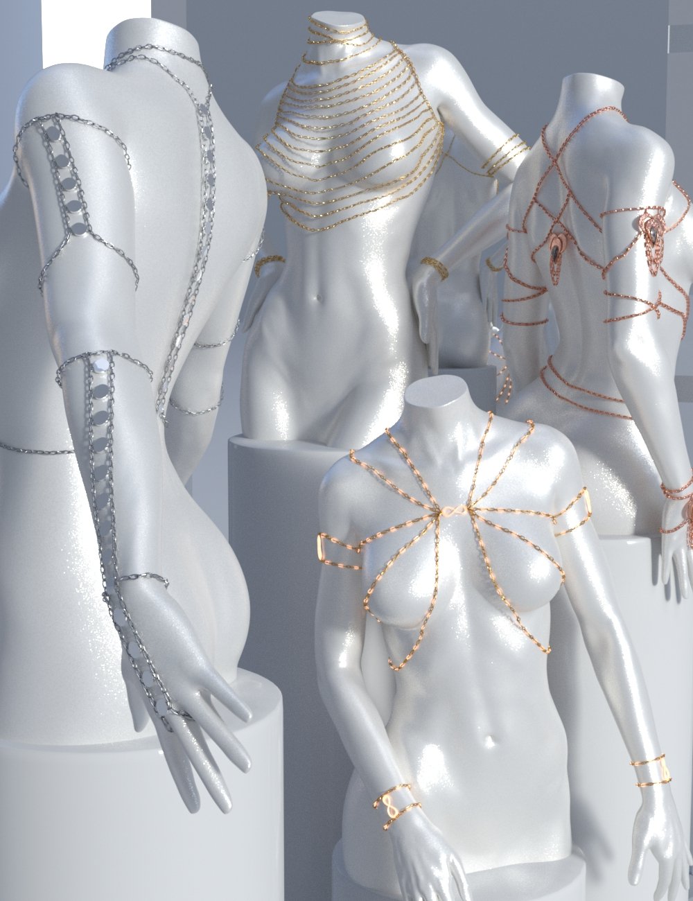 Body Chains 3 for Genesis 3 and 8.1 Females