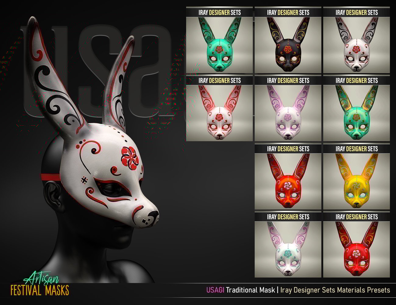 Artisan Festival Masks for Genesis 8 Artisan Festival Masks for Genesis 8 by: FenixPhoenixEsid, 3D Models by Daz 3D