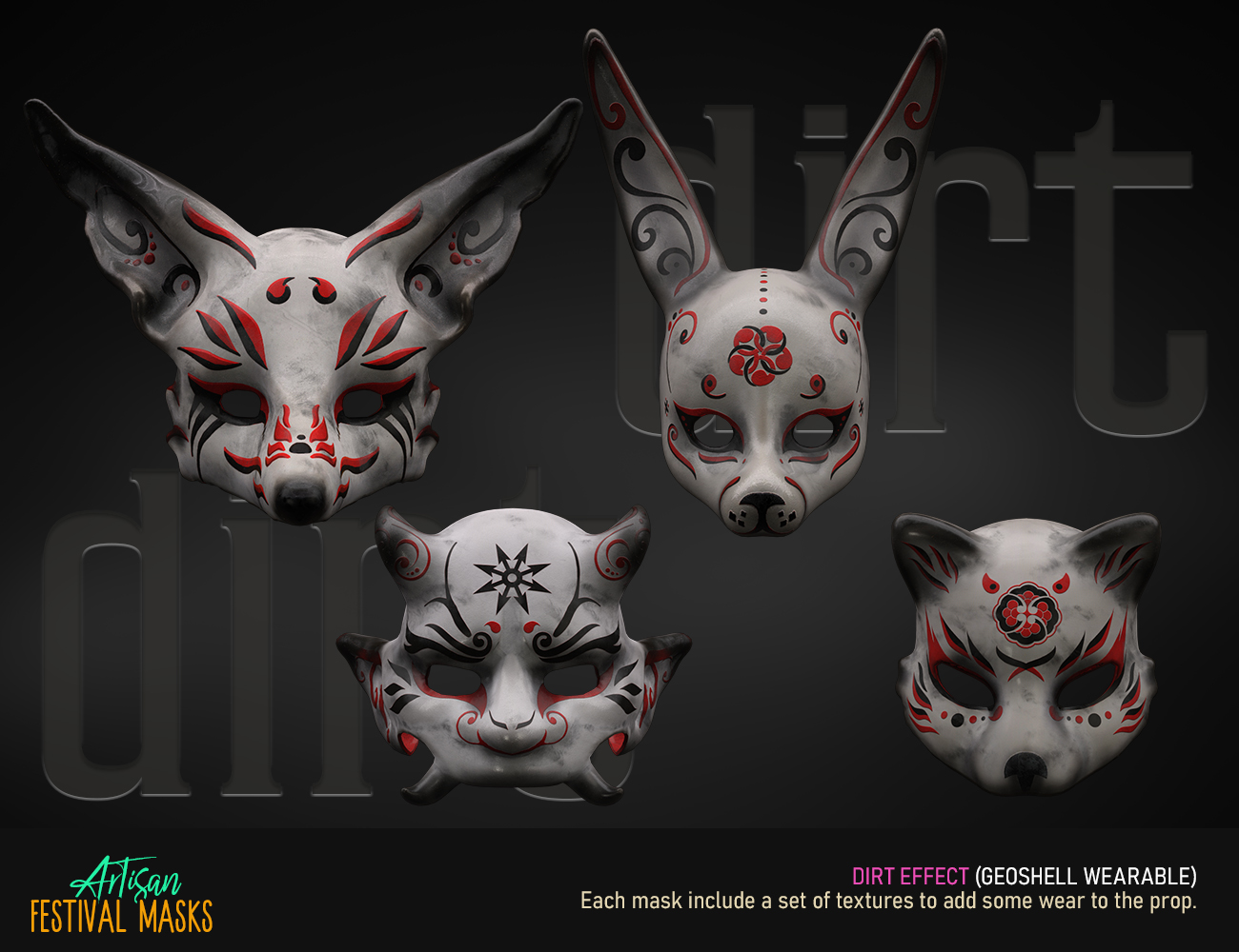 Artisan Festival Masks for Genesis 8 | Daz 3D