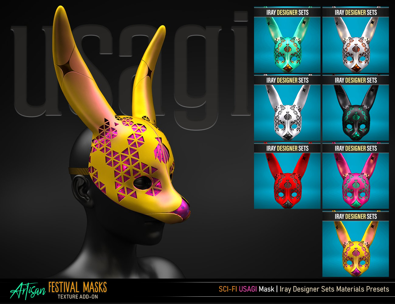 Artisan Festival Masks Add-On | Daz 3D